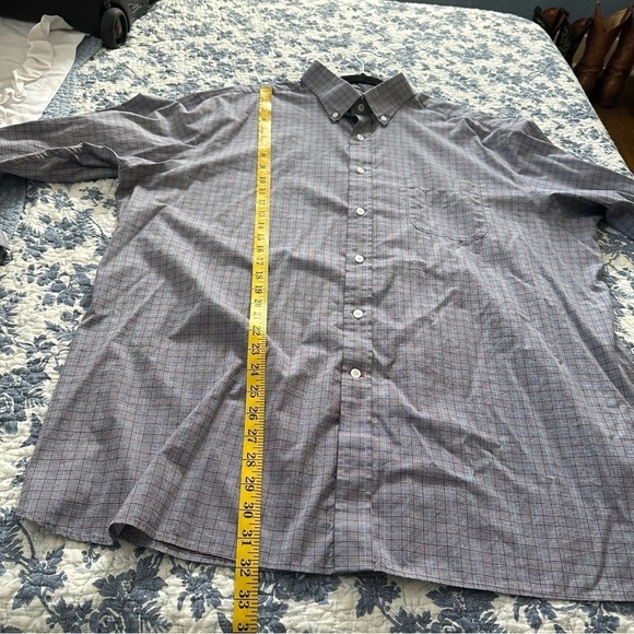 Daniel Cremieux Signature Collection Shirt Blue Plaid Burgandy Stripe Size XXL - Picture 9 of 10